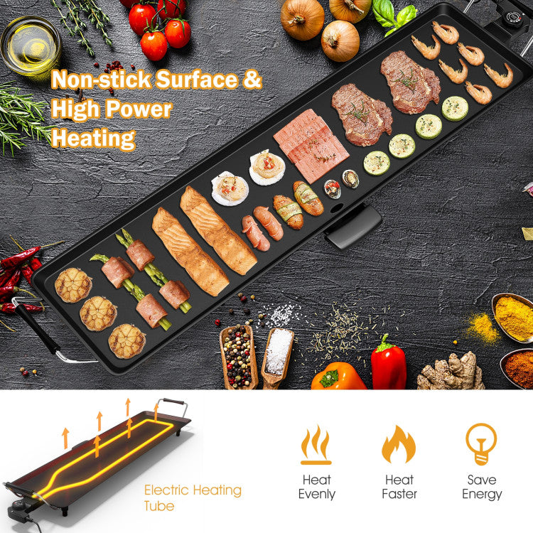 35 Inch Costway Electric Griddle Teppanyaki Grill with Adjustable Temperature