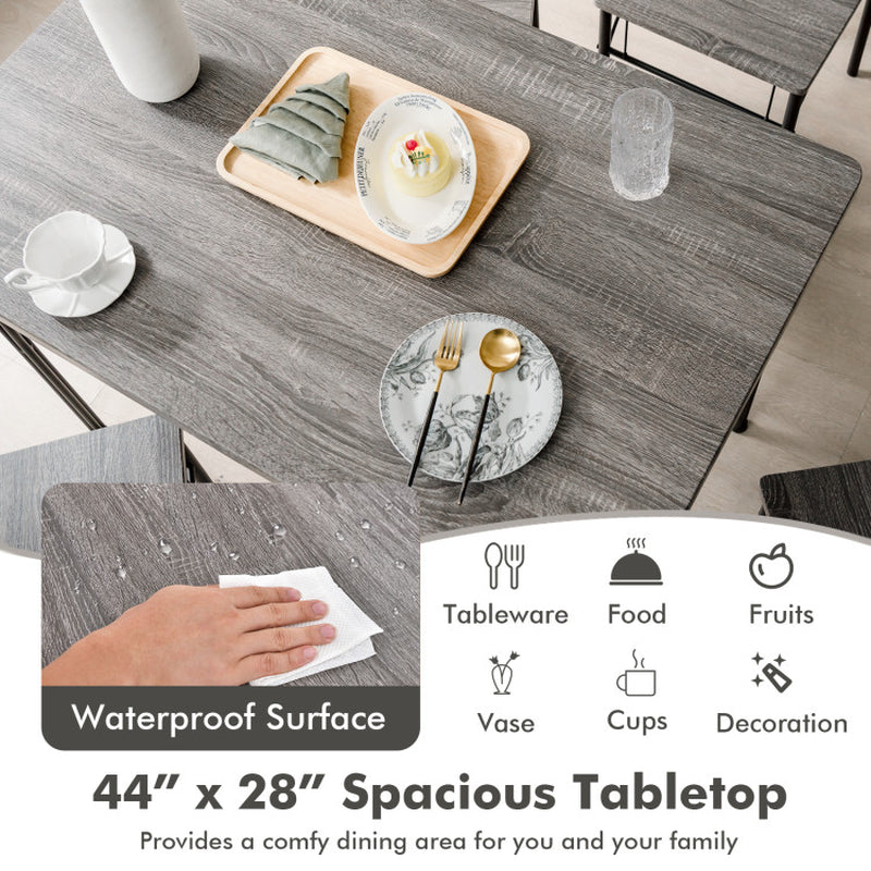 5 Pieces Dining Table Set with Metal Frame for Kitchen Dining Room