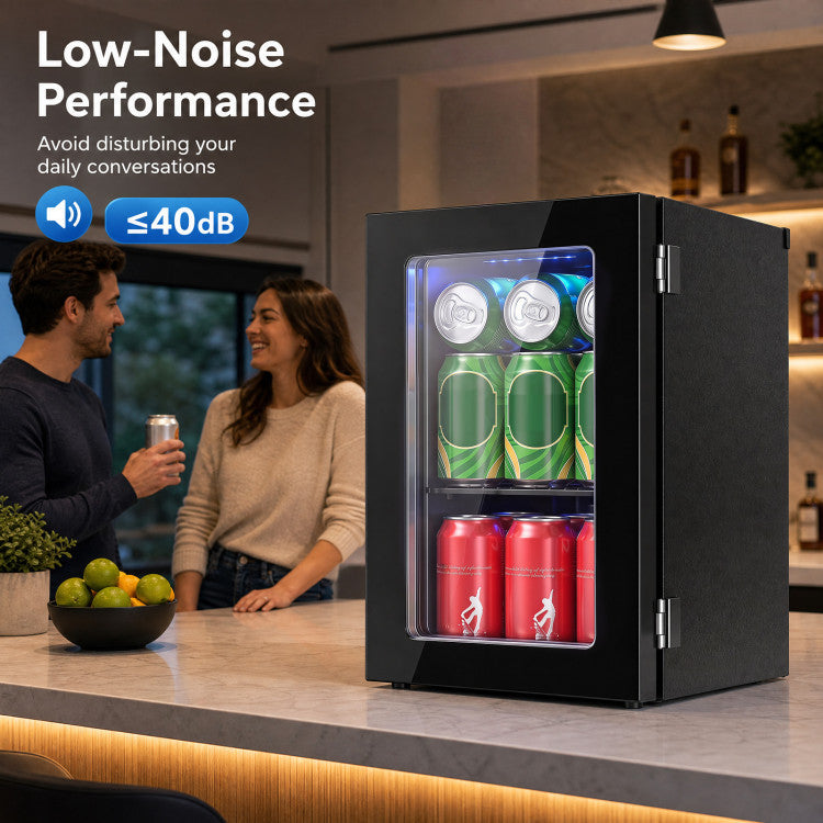 0.6 Cu.Ft Beverage Refrigerator 24 Cans Countertop Mini Fridge
