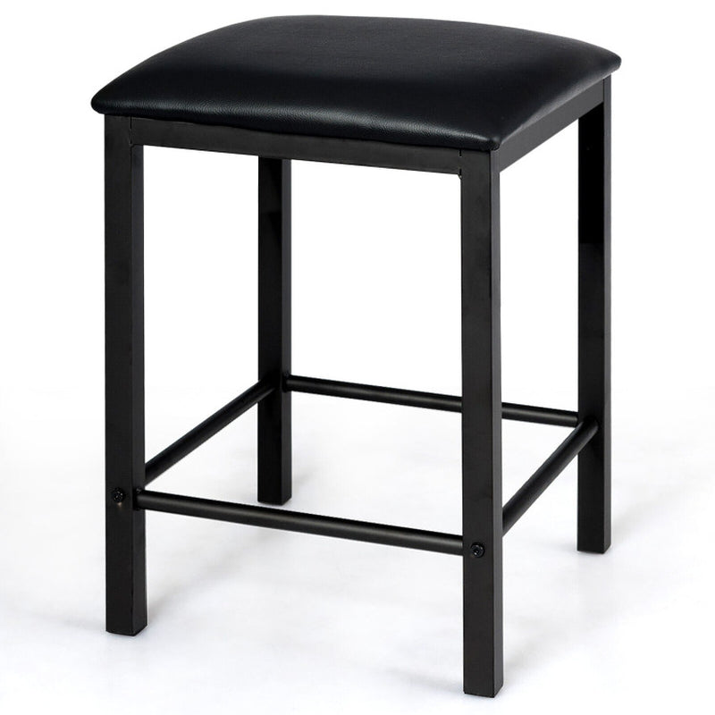 3-Piece Counter-Height Dining Table Set Rectangle Bar Table with 2 Upholstered Stools