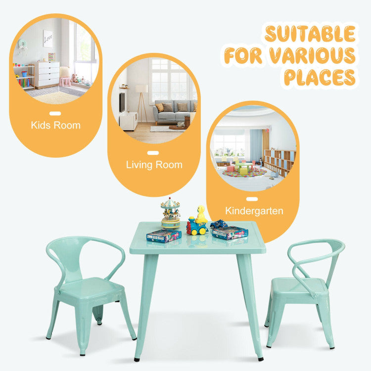 27-Inch Kids Square Steel Table Play Learn Activity Table