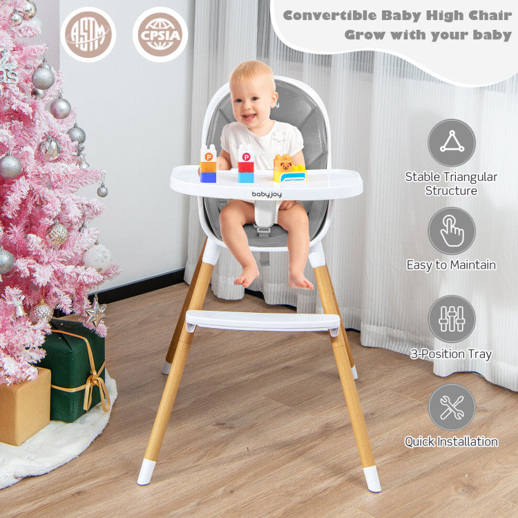 4-in-1 Convertible Baby High Chair Infant Feeding Chair