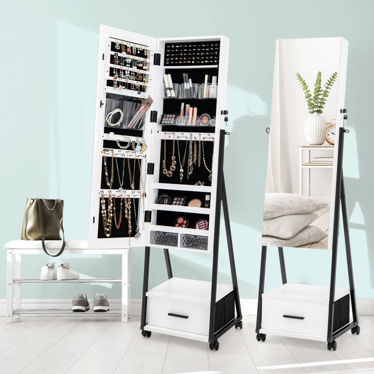 Jewelry Cabinet with Full-Length Mirror