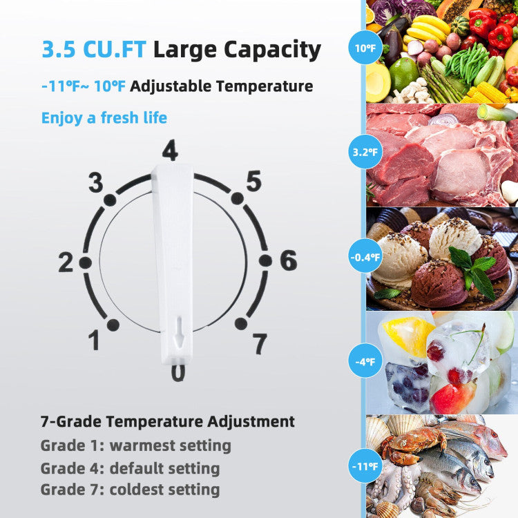 3.5/5 Cu.ft Compact Chest Freezer with Removable Storage Basket