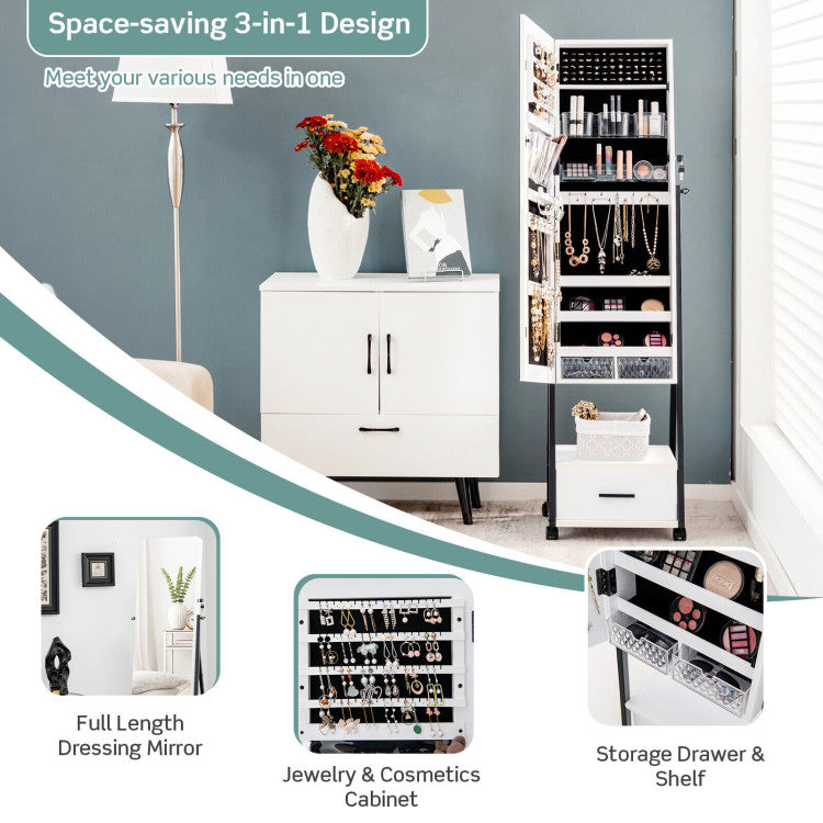 Jewelry Cabinet with Full-Length Mirror