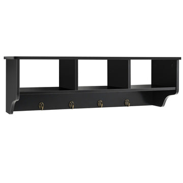 Wall Mount Hooks Shelf for Entryway Storage