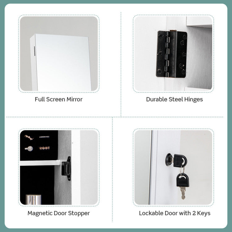 Jewelry Cabinet with Full-Length Mirror