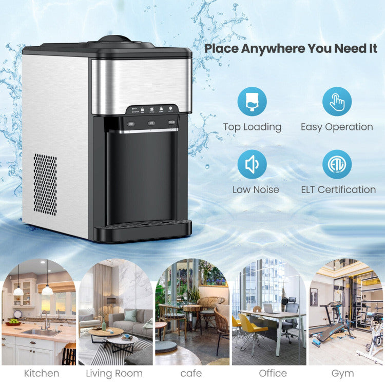 Water Cooler Dispenser 3-in-1 with Built-in Ice Maker and 3 Temperature Settings