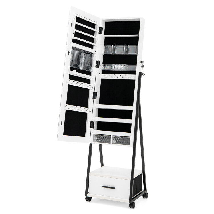 Jewelry Cabinet with Full-Length Mirror
