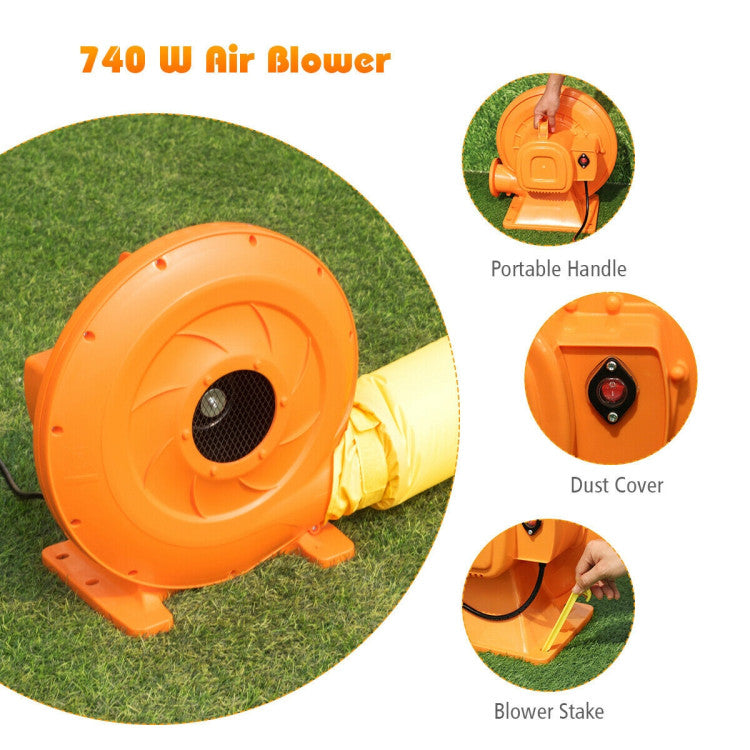 Inflatable Water Slide Kids Bounce House with 740W Blower
