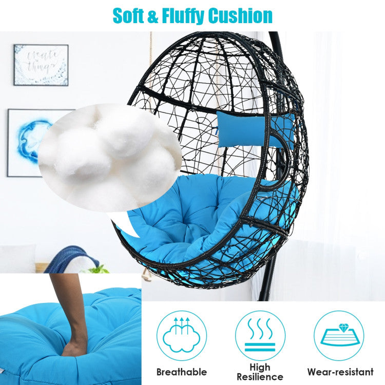Indoor/Outdoor Hanging Cushioned Hammock Chair with Stand