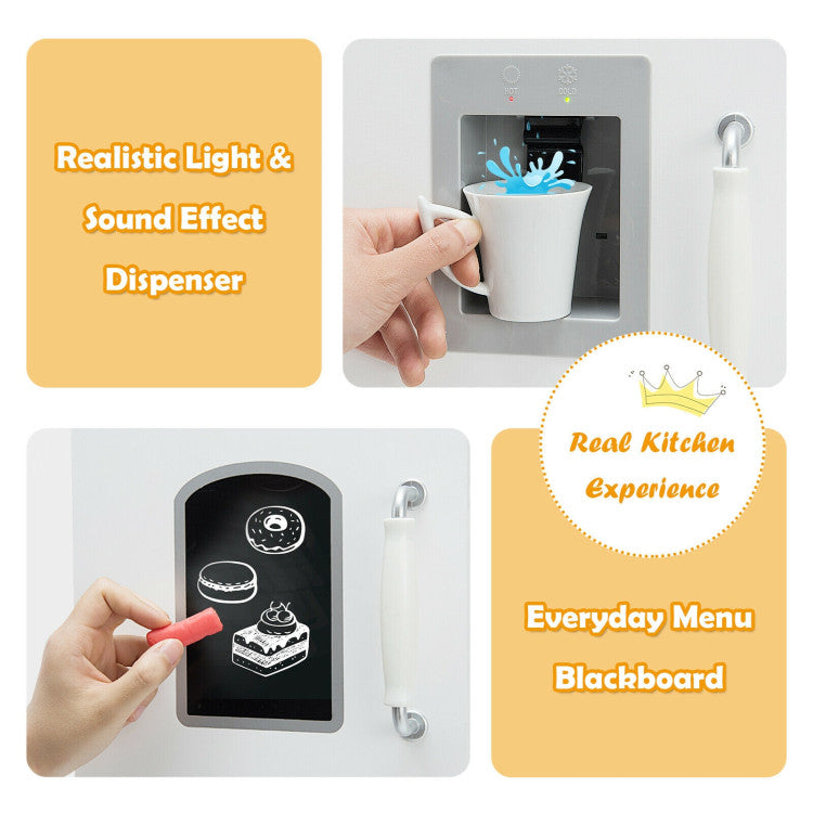 Kitchen Pretend Play Cookware Set Toys for Kids with Water Dispenser
