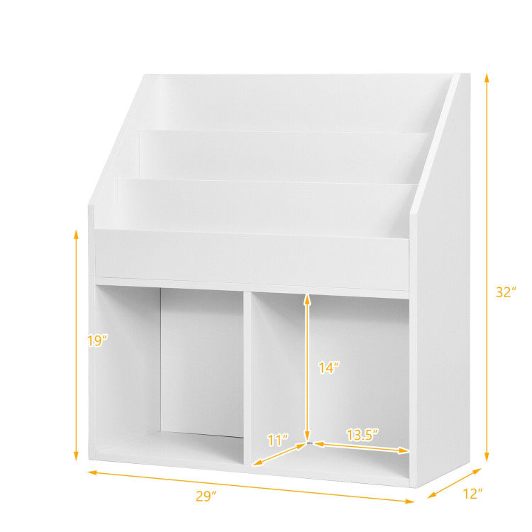 Kids Wooden Bookshelf Bookcase Children Toy Storage Cabinet Organizer