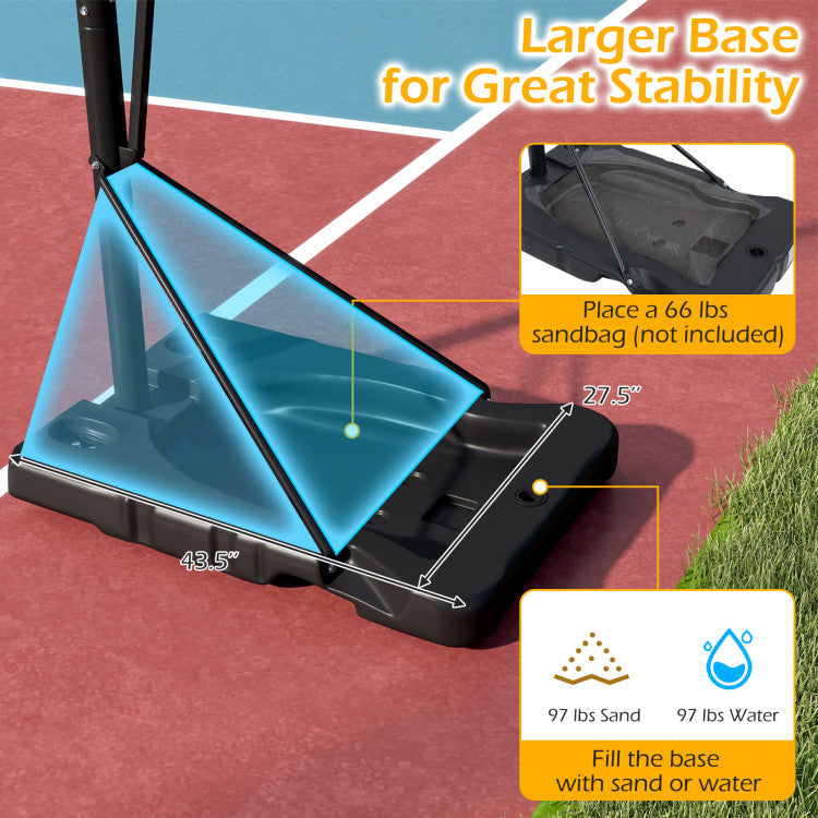 10 Feet Portable Basketball Hoop Outdoor for Adults