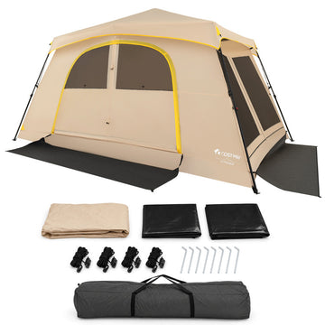 10 Person Instant Cabin Camping Tent with Rainfly 13 ft x 9 ft Portable Large Family Tent