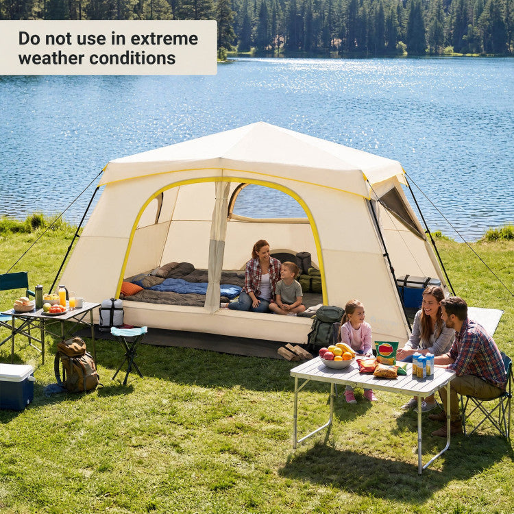 10 Person Instant Cabin Camping Tent with Rainfly 13 ft x 9 ft Portable Large Family Tent