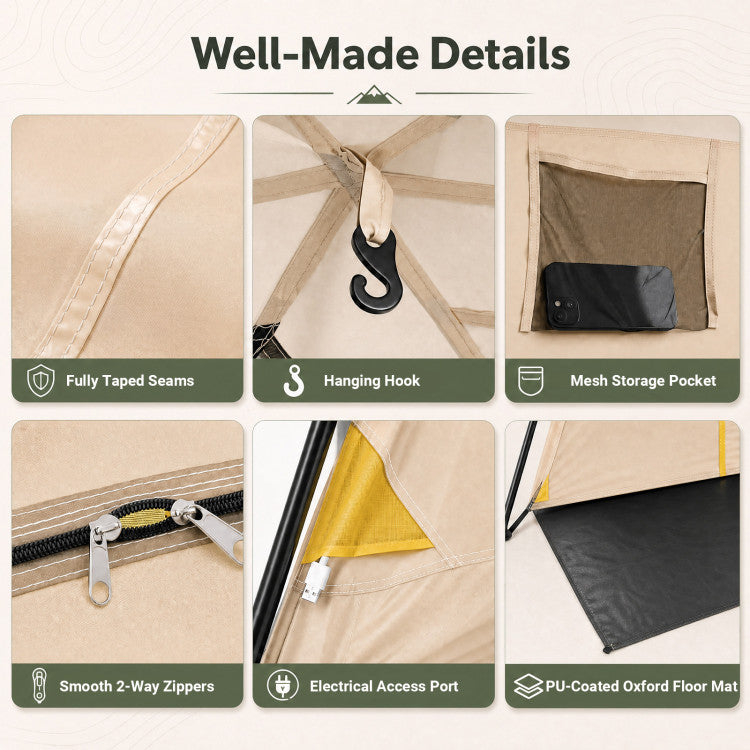 10 Person Instant Cabin Camping Tent with Rainfly 13 ft x 9 ft Portable Large Family Tent
