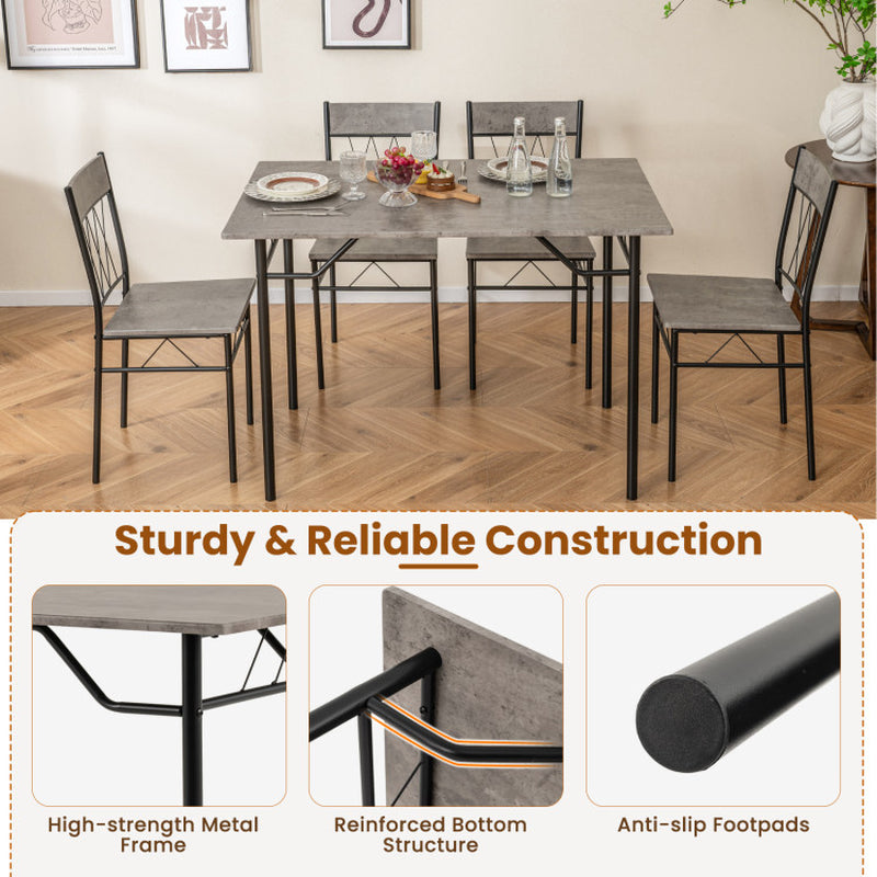 5-Piece Dining Table Set for 4 with Kitchen Table and 4 Dining Chairs