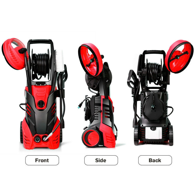3000 PSI Electric High Pressure Washer with 5 Nozzles and Hose Reel