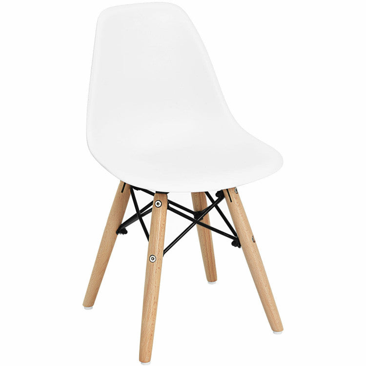 4 Pieces Medieval Style Children Chair Set with Wood Legs