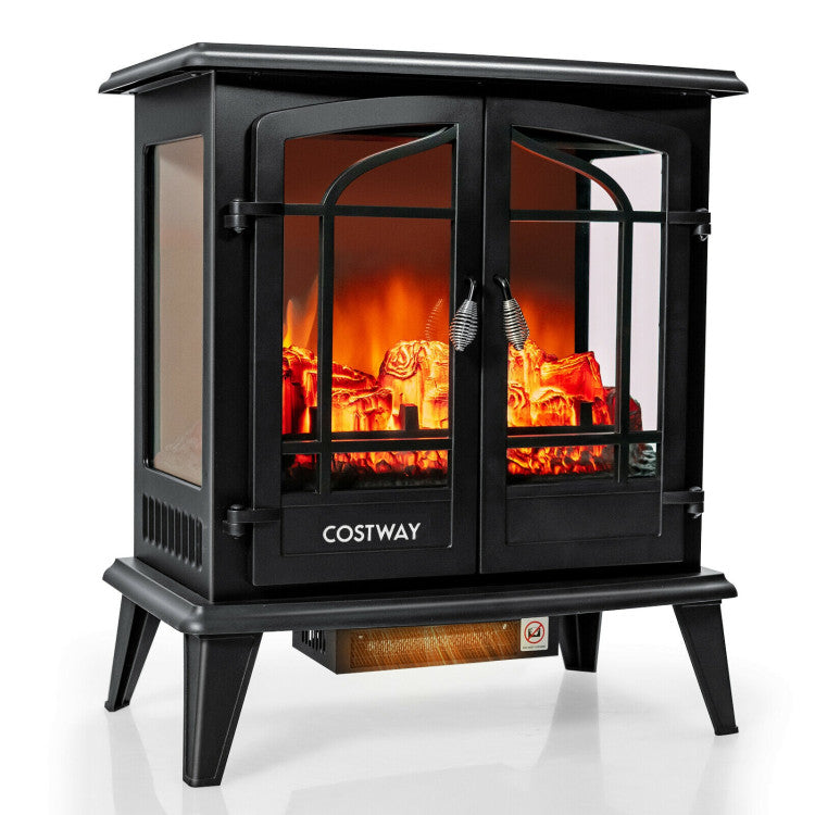 25 Inch Freestanding Electric Fireplace Heater with Realistic Flame effect