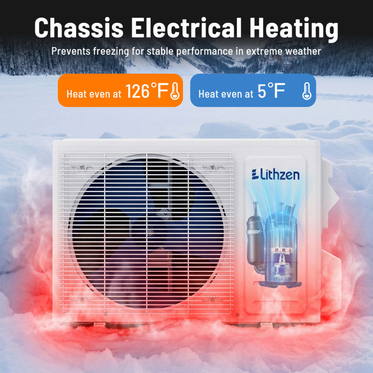 12000 BTU 18.1 SEER2 208/230V Mini Split Air Conditioner Works with Alexa