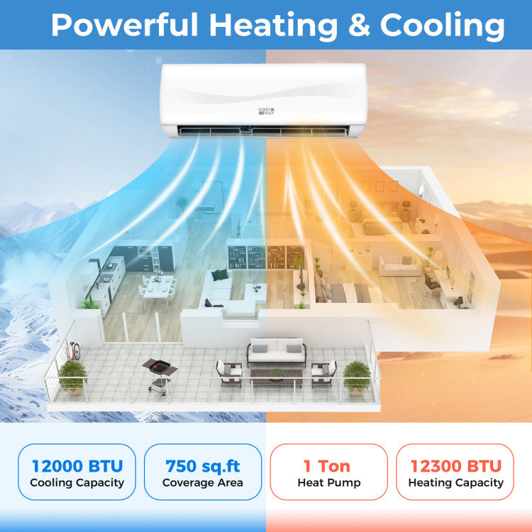 Blast Series 12000 BTU 20 SEER2 115 V Mini Split Air Conditioner with Heat Pump
