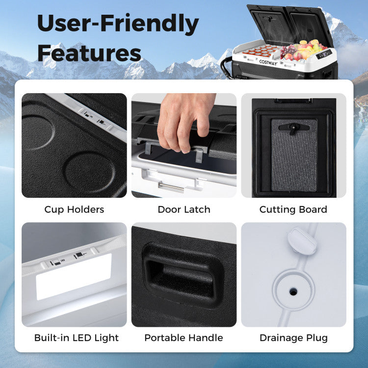 Dual Zone 12V Car Refrigerator for Vehicles Camping Travel Truck RV Boat Outdoor
