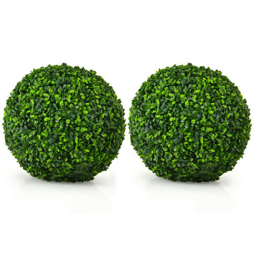 2 Pieces Artificial Topiary Balls Faux Boxwood Ball Plants