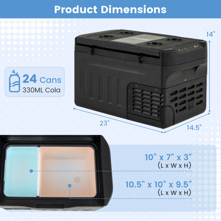 12V Car Refrigerator 23/32/42QT with Touch Panel and Removable Divider