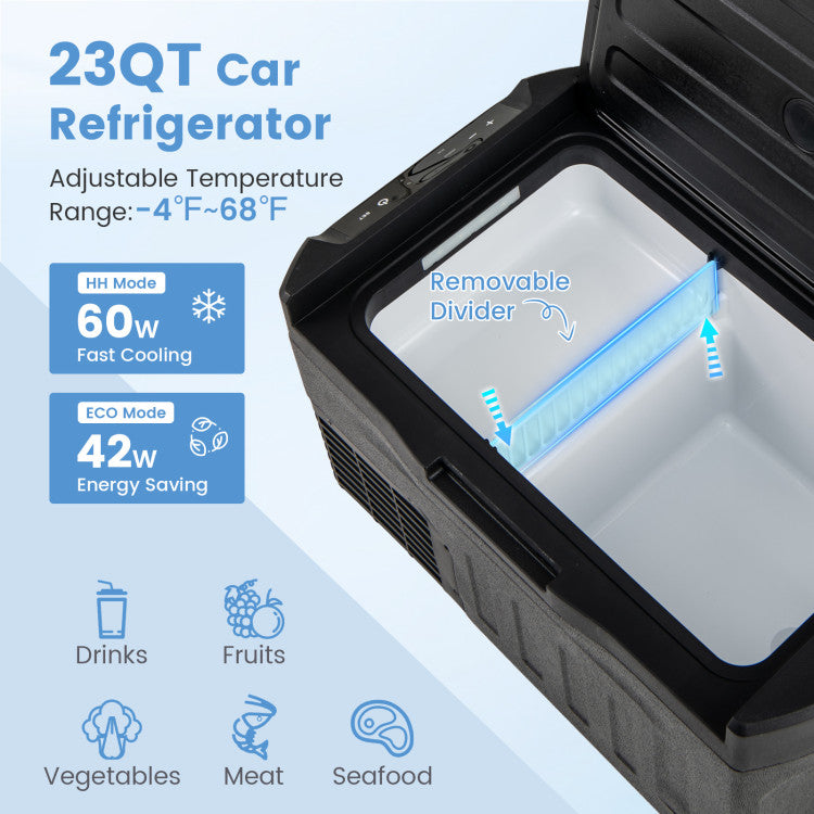 12V Car Refrigerator 23/32/42QT with Touch Panel and Removable Divider