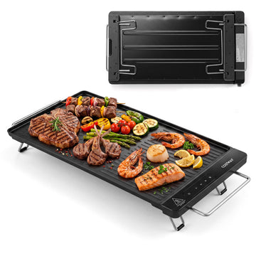 1300W Indoor Electric Grill with Removable Touch Panel