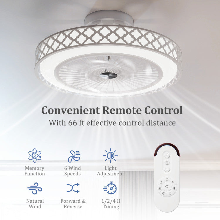 19 Inch Ceiling Fan with Light Low Profile Flush Mount Fan
