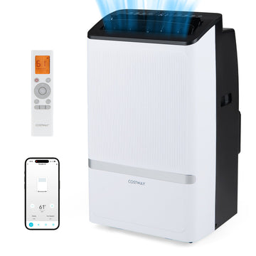 14000 BTU WiFi Enabled Portable Air Conditioner with Dehumidifier and 24H Timer