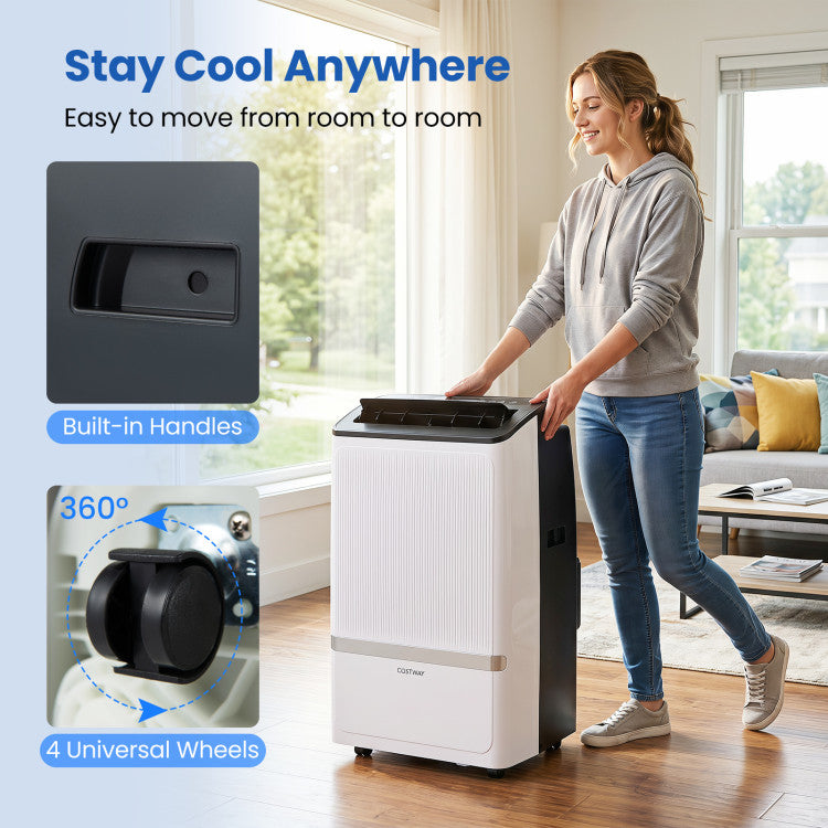 14000 BTU WiFi Enabled Portable Air Conditioner with Dehumidifier and 24H Timer