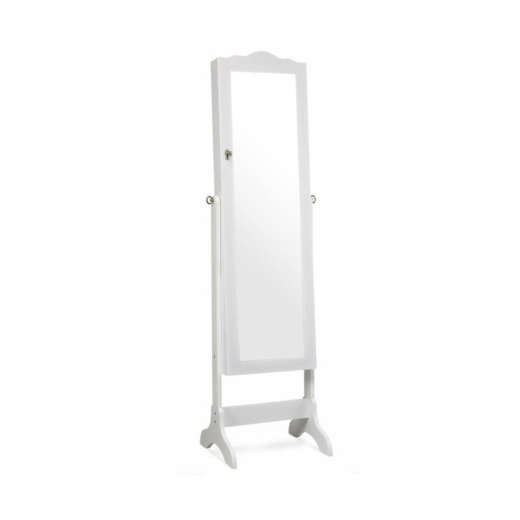 14 LED Jewelry Armoire Cabinet with Full Length Mirror and 4 Tilting Angles