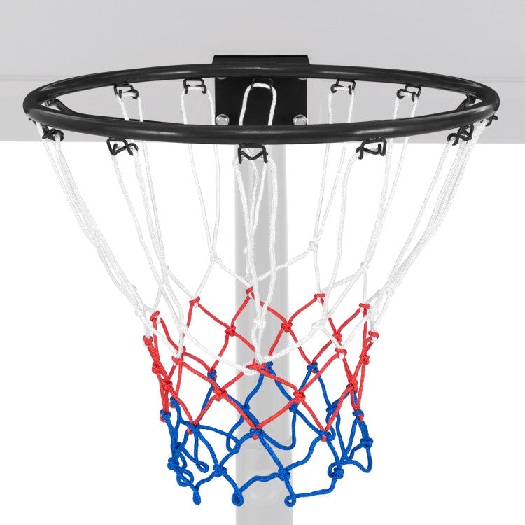 15 Inch Basketball Rim Goal Replacement with All Weather Net and Mounting Hardware