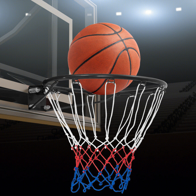15 Inch Basketball Rim Goal Replacement with All Weather Net and Mounting Hardware