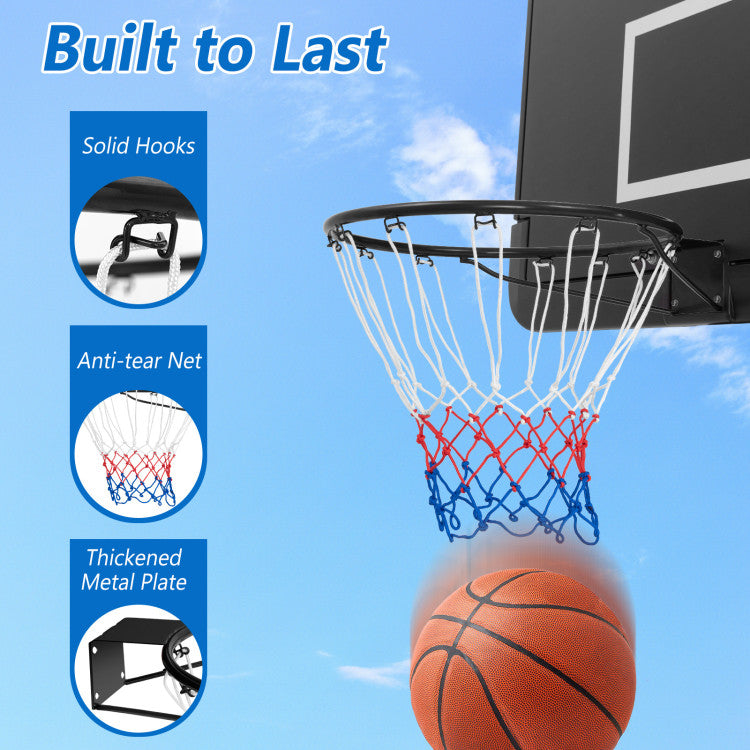 15 Inch Basketball Rim Goal Replacement with All Weather Net and Mounting Hardware