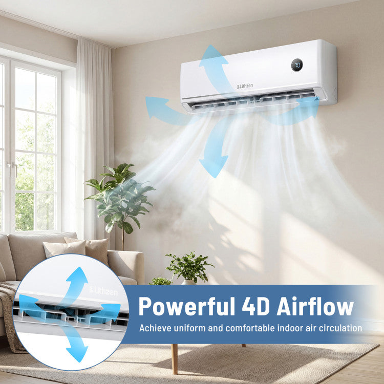 18000 BTU 18.1 SEER2 208/230V Mini Split Air Conditioner Works with Alexa