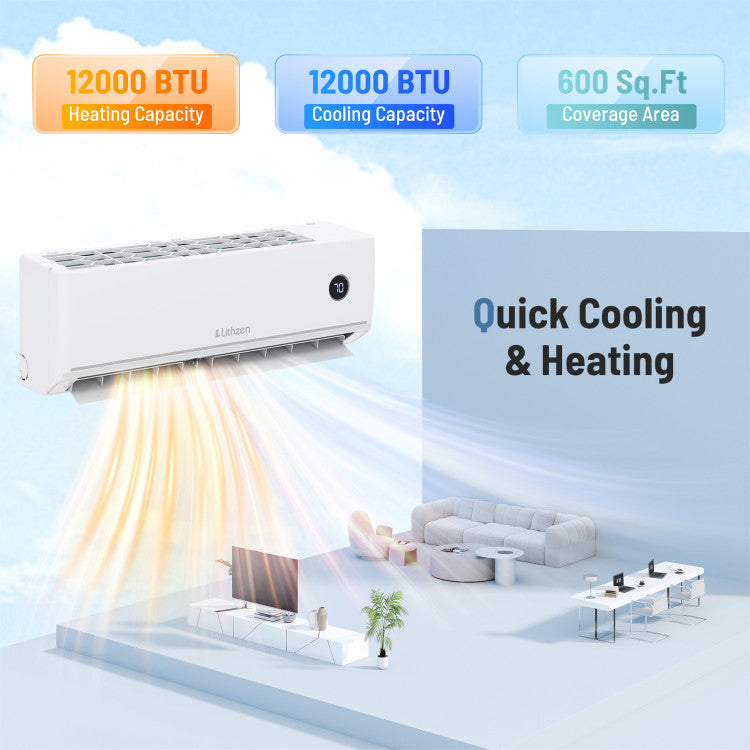 18000 BTU 18.1 SEER2 208/230V Mini Split Air Conditioner Works with Alexa