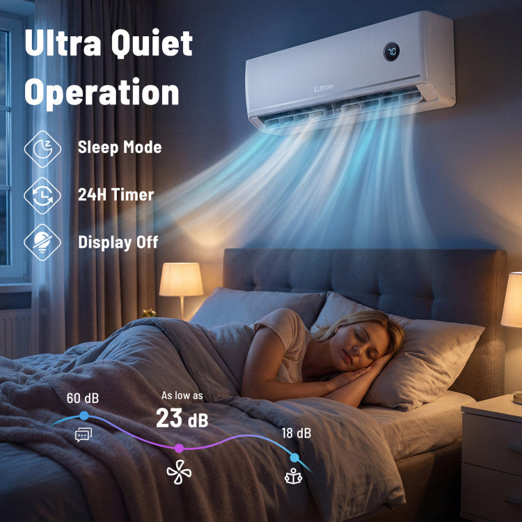 18000 BTU 18.1 SEER2 208/230V Mini Split Air Conditioner Works with Alexa