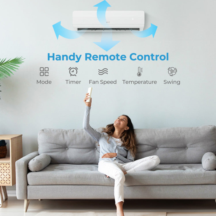 Thundrive Series 18000 BTU 2 Zone 20 SEER2 Mini Split AC with Heat Pump