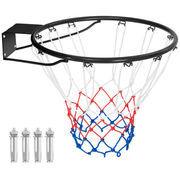18 Inch Basketball Rim Goal Replacement with All Weather Net and Mounting Hardware
