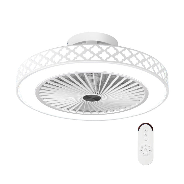 19 Inch Ceiling Fan with Light Low Profile Flush Mount Fan
