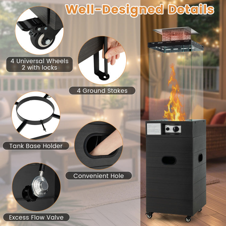 40000 BTU Patio Heater Outdoor Propane Gas Heater with Cover and Wheels