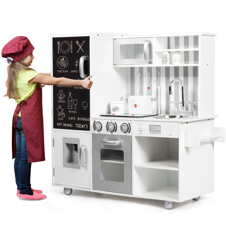 Wooden Pretend Play Kitchen Sets with Simulated Sound