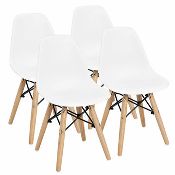 4 Pieces Medieval Style Children Chair Set with Wood Legs