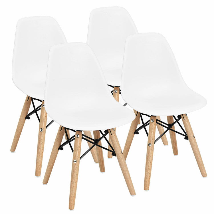 4 Pieces Medieval Style Children Chair Set with Wood Legs