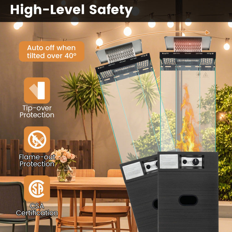 40000 BTU Patio Heater Outdoor Propane Gas Heater with Cover and Wheels